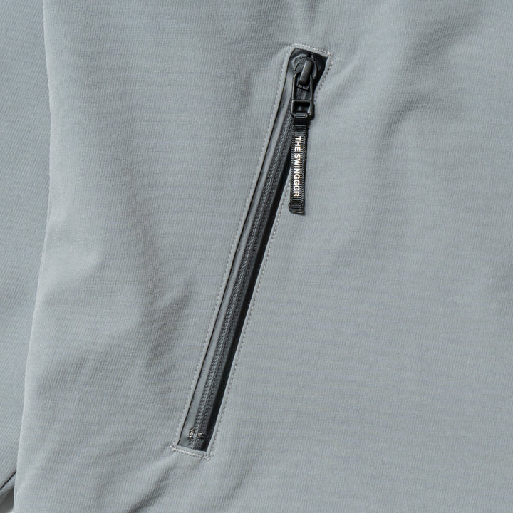 STRETCH NYLON STAND ZIP TOP, L.GRAY