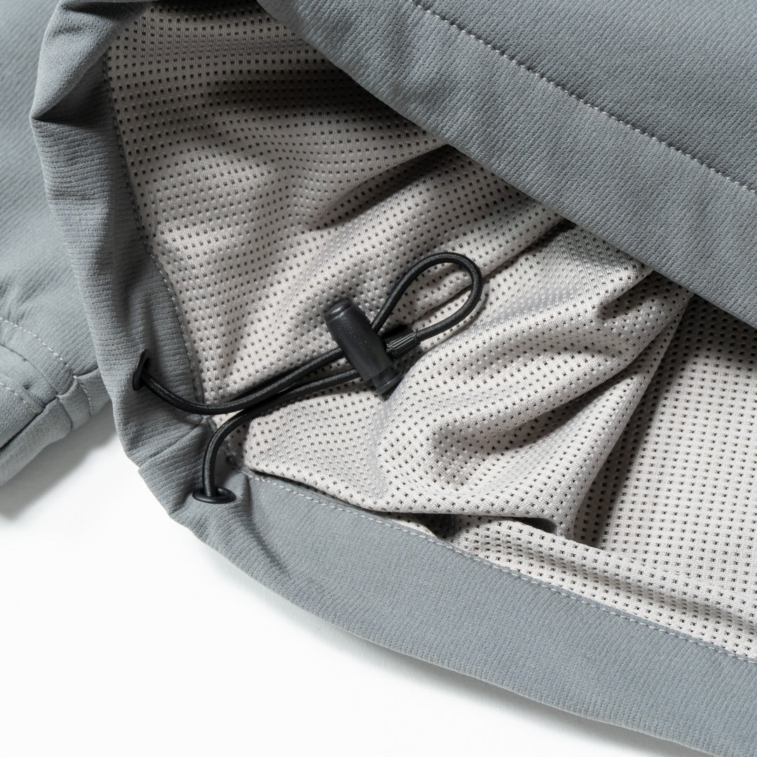 STRETCH NYLON STAND ZIP TOP, L.GRAY