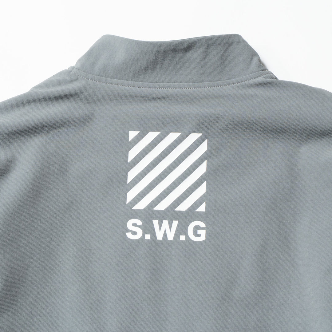 STRETCH NYLON STAND ZIP TOP, L.GRAY