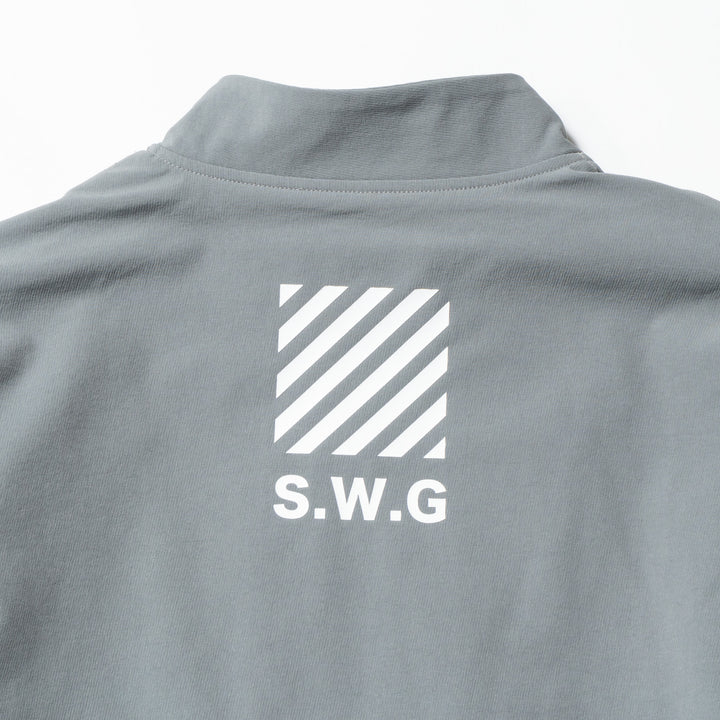STRETCH NYLON STAND ZIP TOP, L.GRAY