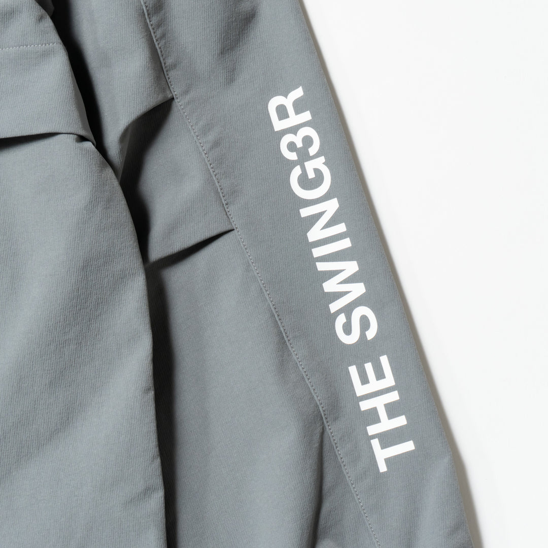 STRETCH NYLON STAND ZIP TOP, L.GRAY