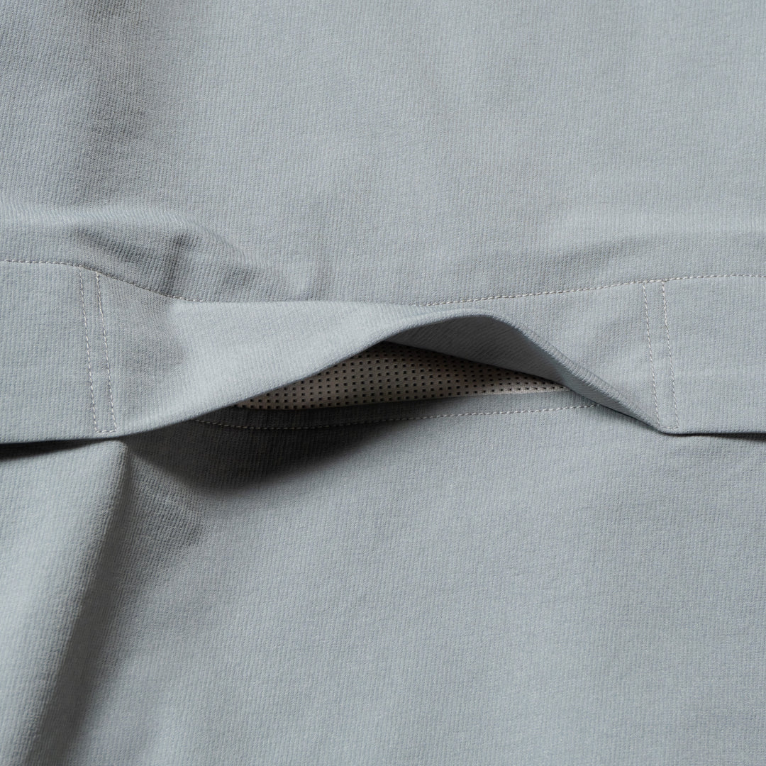 STRETCH NYLON STAND ZIP TOP, L.GRAY