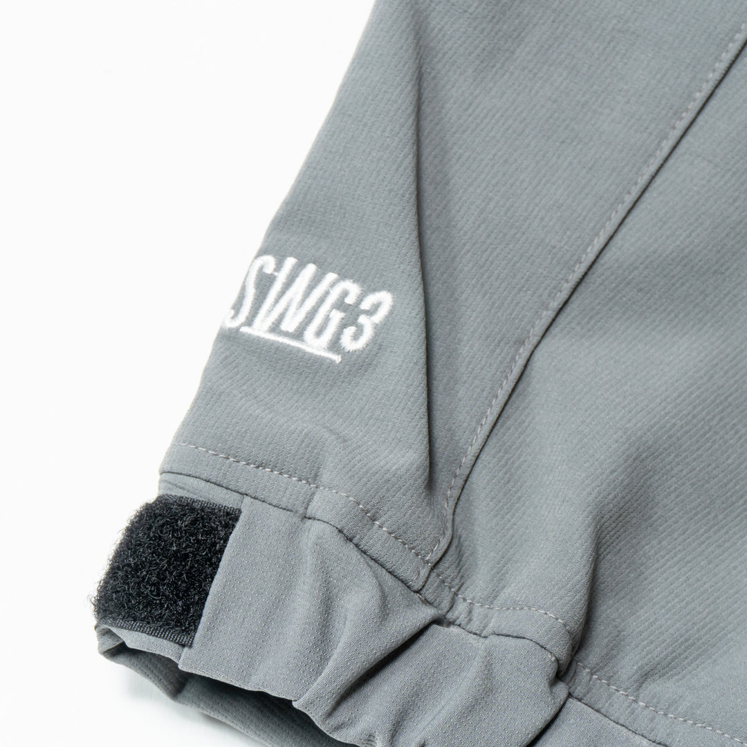 STRETCH NYLON STAND ZIP TOP, L.GRAY