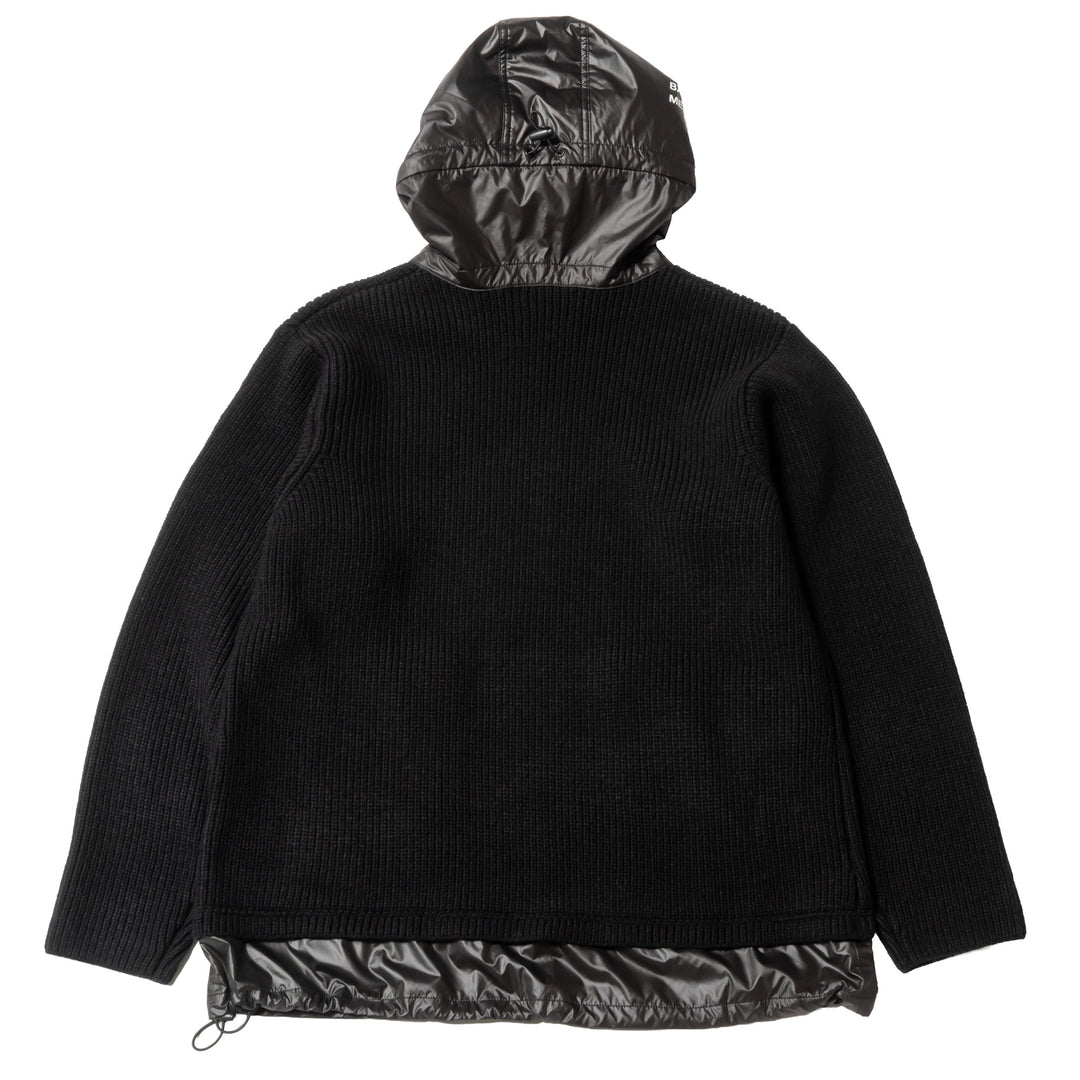 HYBRID HOOD KNIT, BLACK