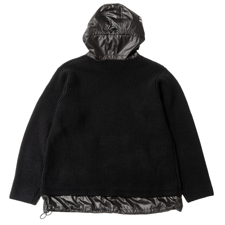 HYBRID HOOD KNIT, BLACK