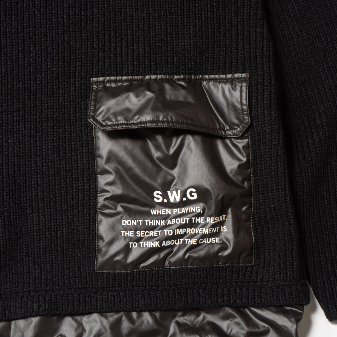 HYBRID HOOD KNIT, BLACK