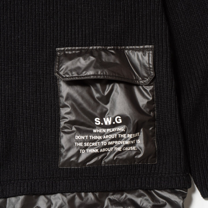 HYBRID HOOD KNIT, BLACK