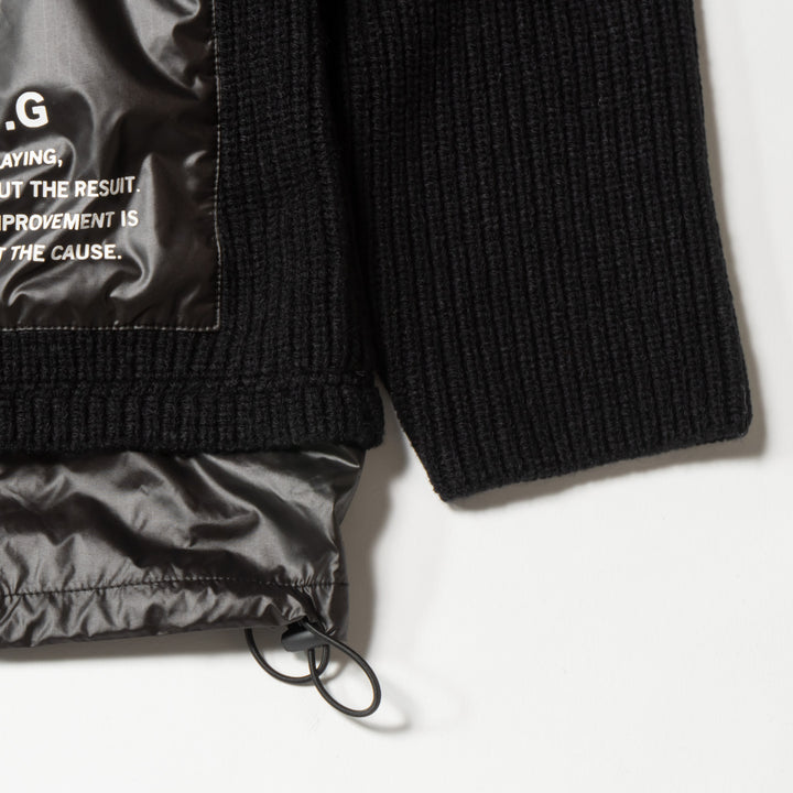 HYBRID HOOD KNIT, BLACK
