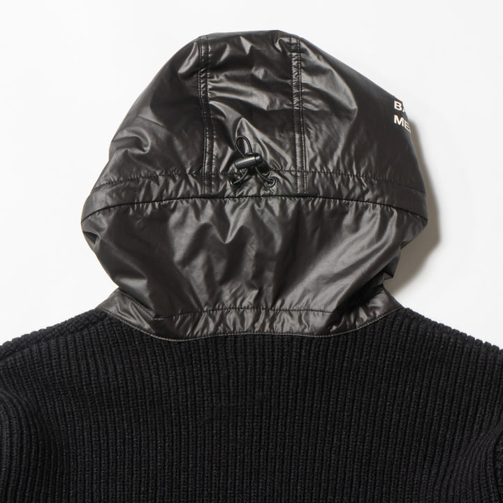HYBRID HOOD KNIT, BLACK