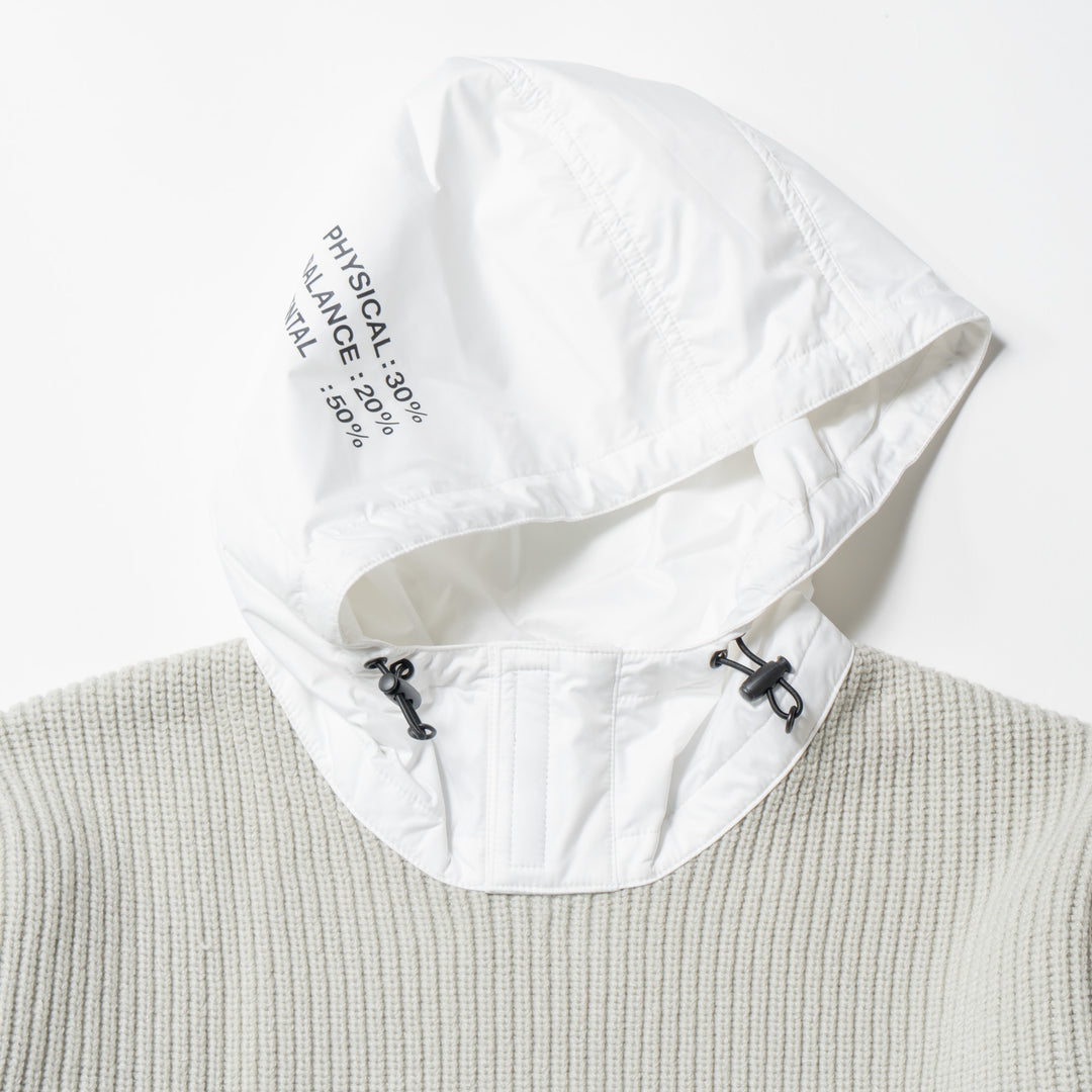 HYBRID HOOD KNIT, L.GRAY