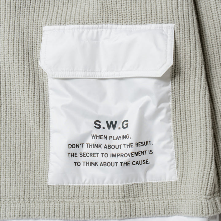 HYBRID HOOD KNIT, L.GRAY