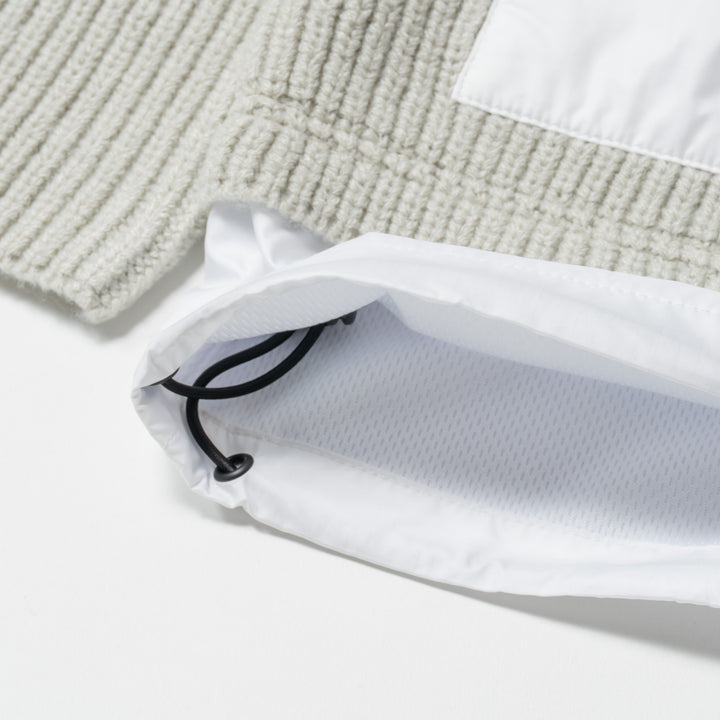 HYBRID HOOD KNIT, L.GRAY