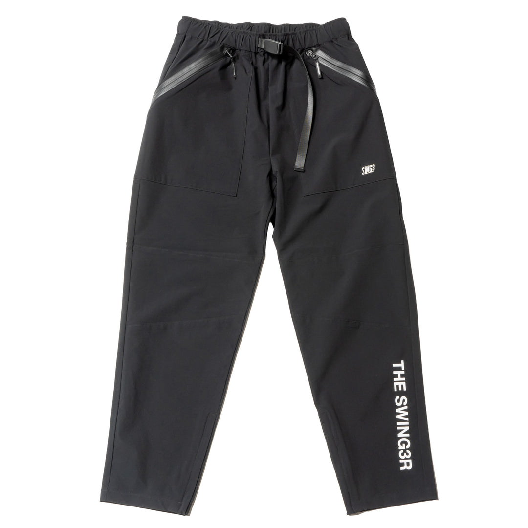 NYLON TRACK PANTS, BLACK