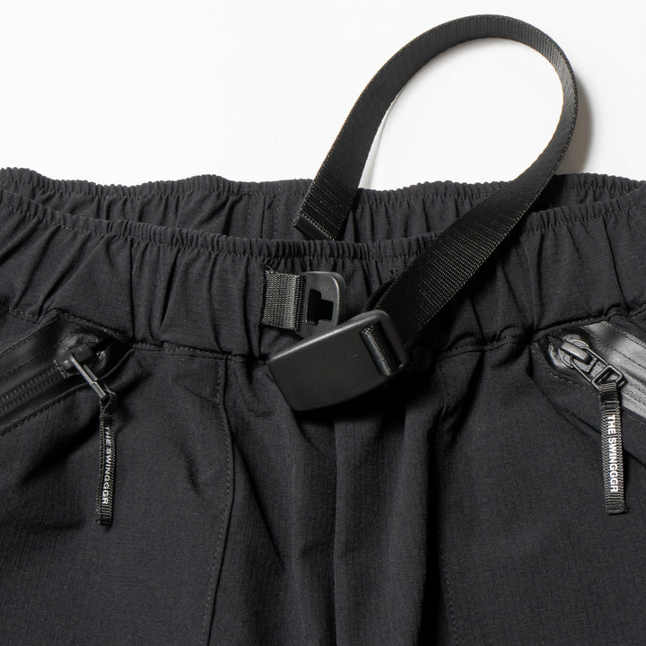 NYLON TRACK PANTS, BLACK