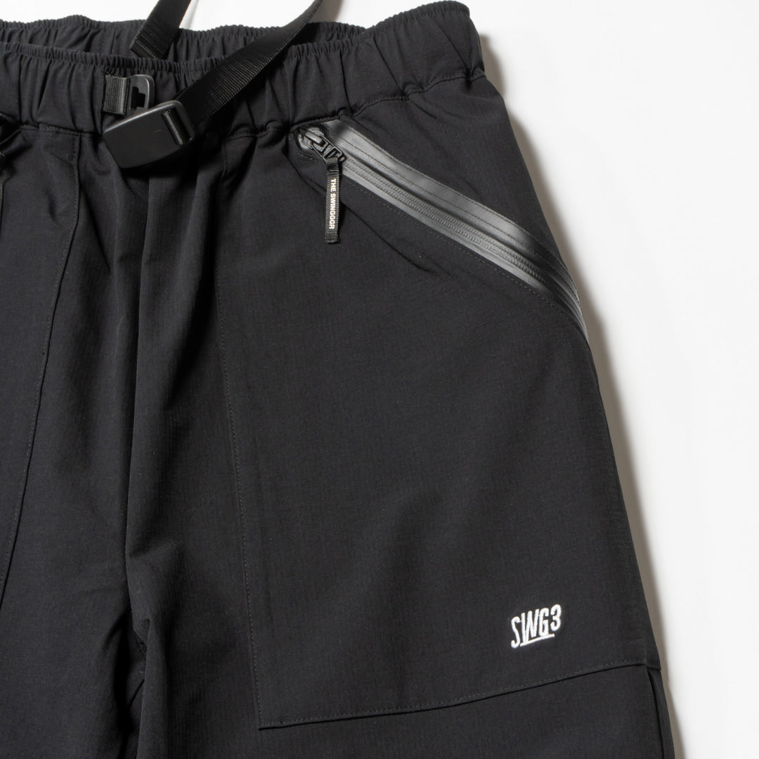 NYLON TRACK PANTS, BLACK