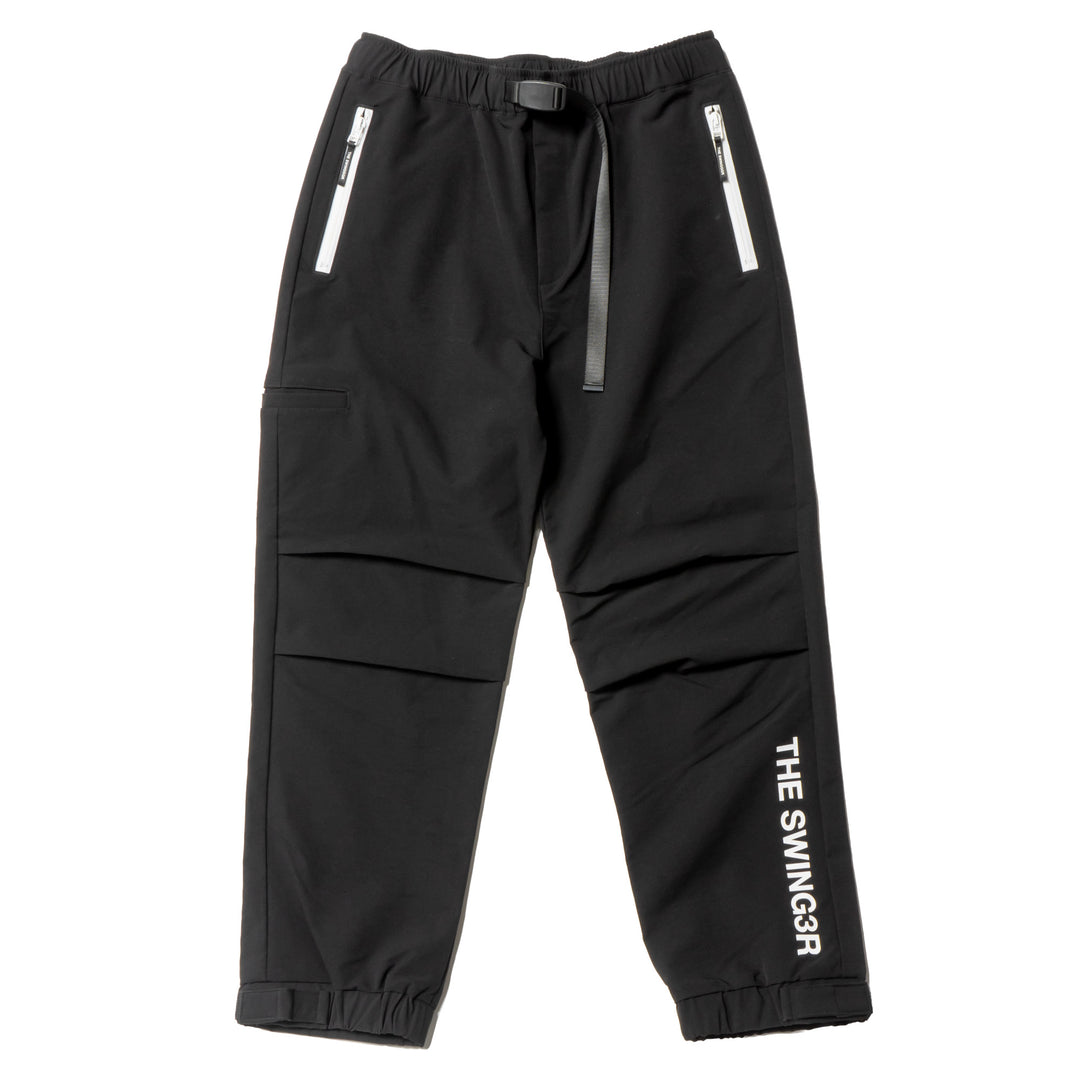 STRETCH NYLON PANTS, BLACK
