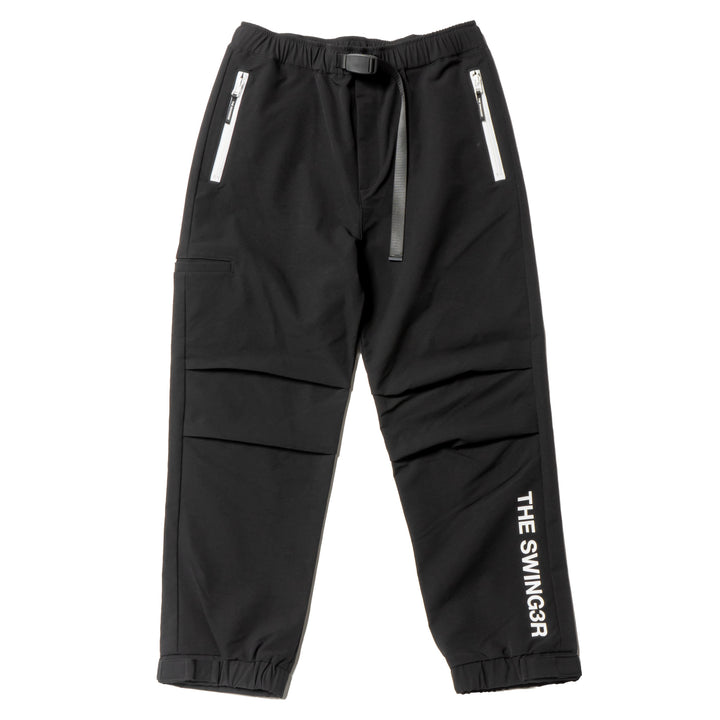STRETCH NYLON PANTS, BLACK