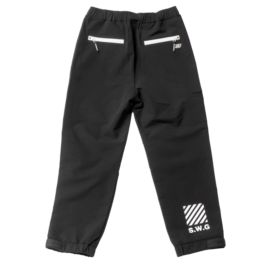 STRETCH NYLON PANTS, BLACK