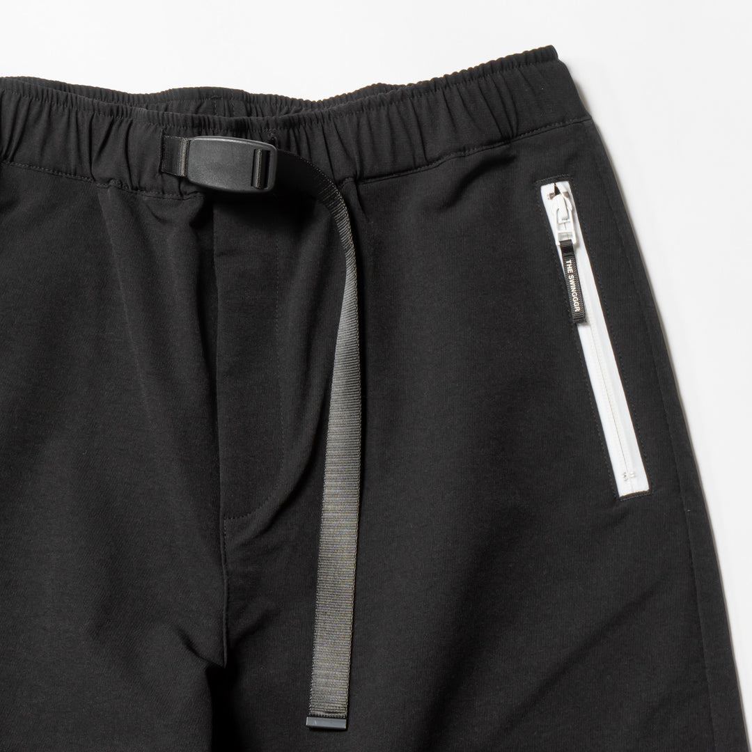 STRETCH NYLON PANTS, BLACK