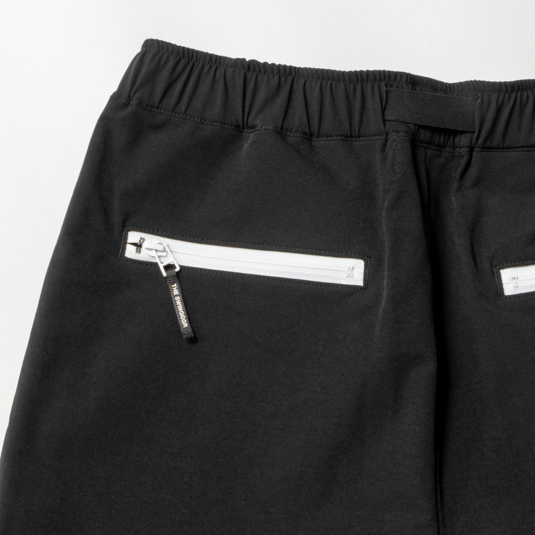 STRETCH NYLON PANTS, BLACK