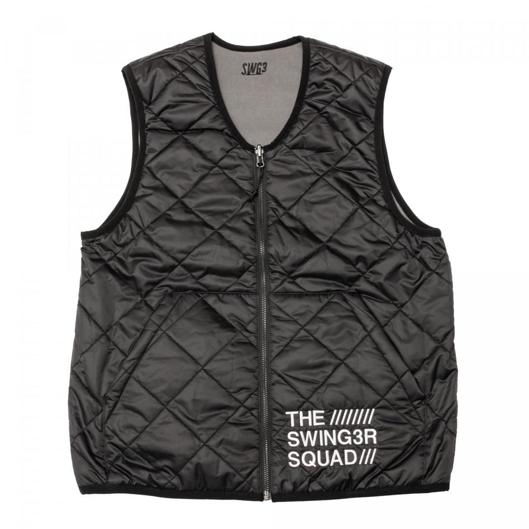 QUILT REVERSIBLE VEST, BLACK&GRAYメイン画像