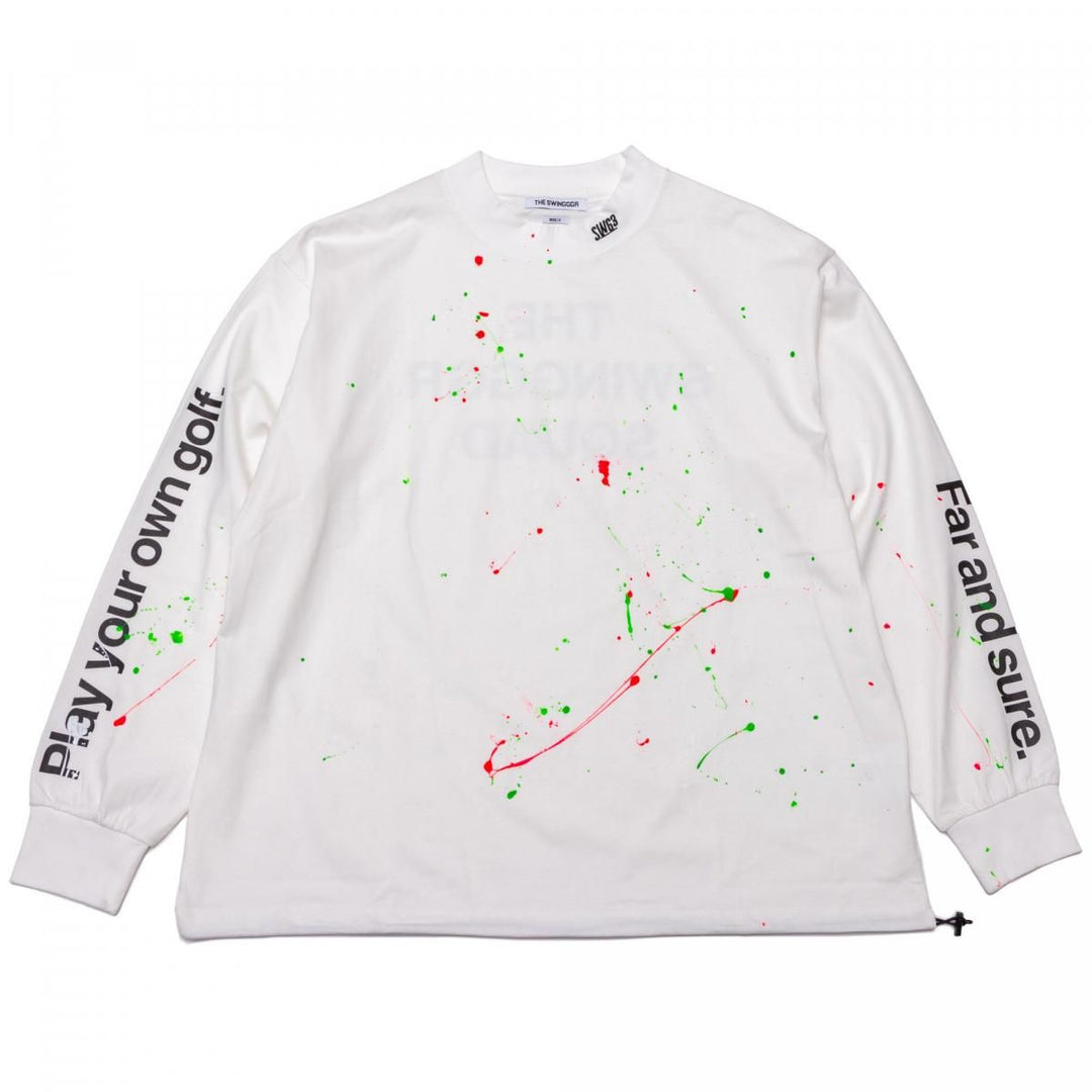MOCK NECK L/TEE - B, PAINTED, WHITEメイン画像