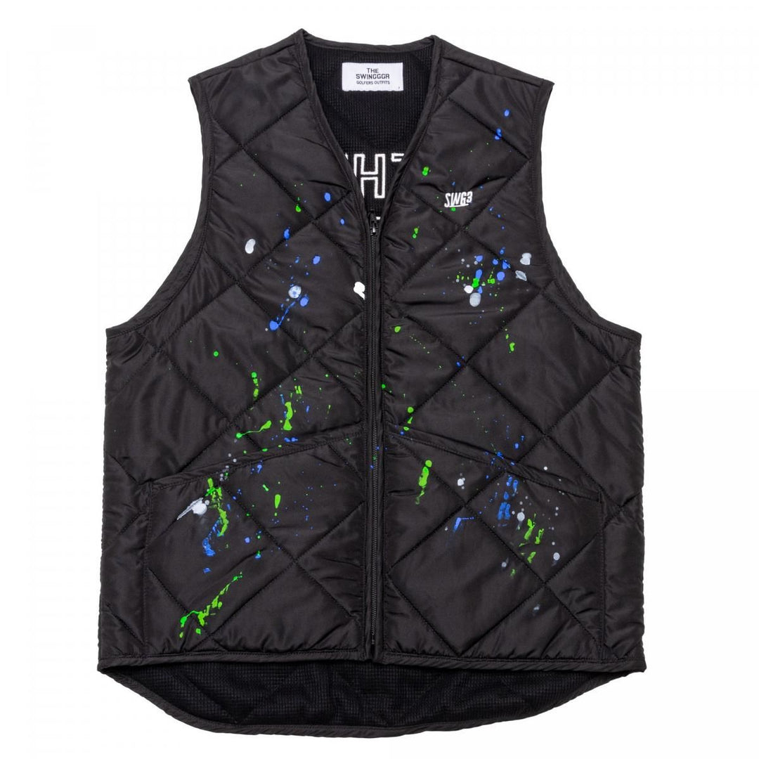 QUILT VEST, PAINTED, BLACKメイン画像
