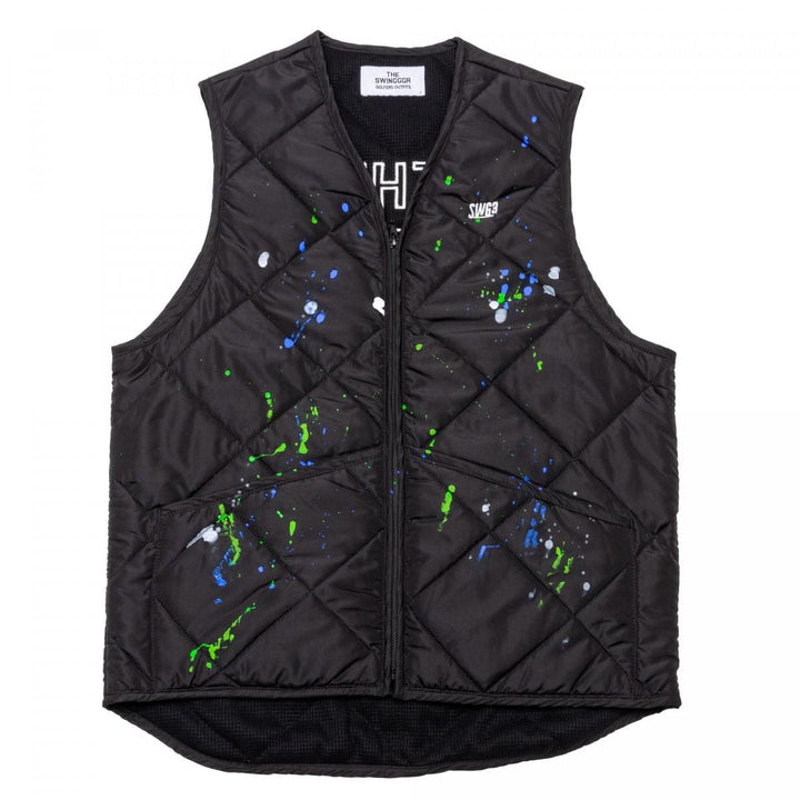 QUILT VEST, PAINTED, BLACKメイン画像