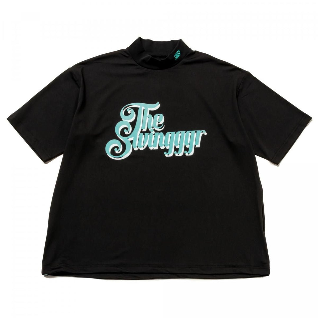 DOUBLE COL MOCK NECK TEE, BLACKメイン画像