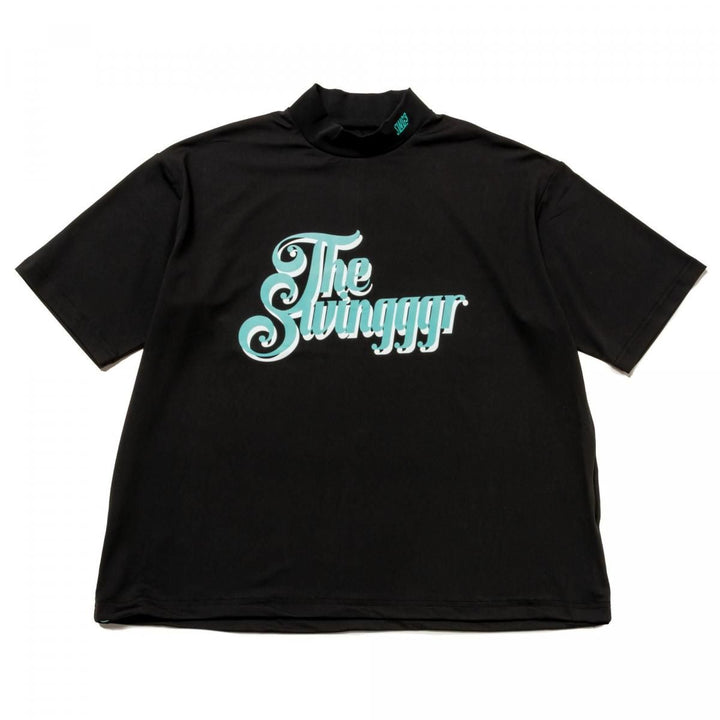 DOUBLE COL MOCK NECK TEE, BLACKメイン画像