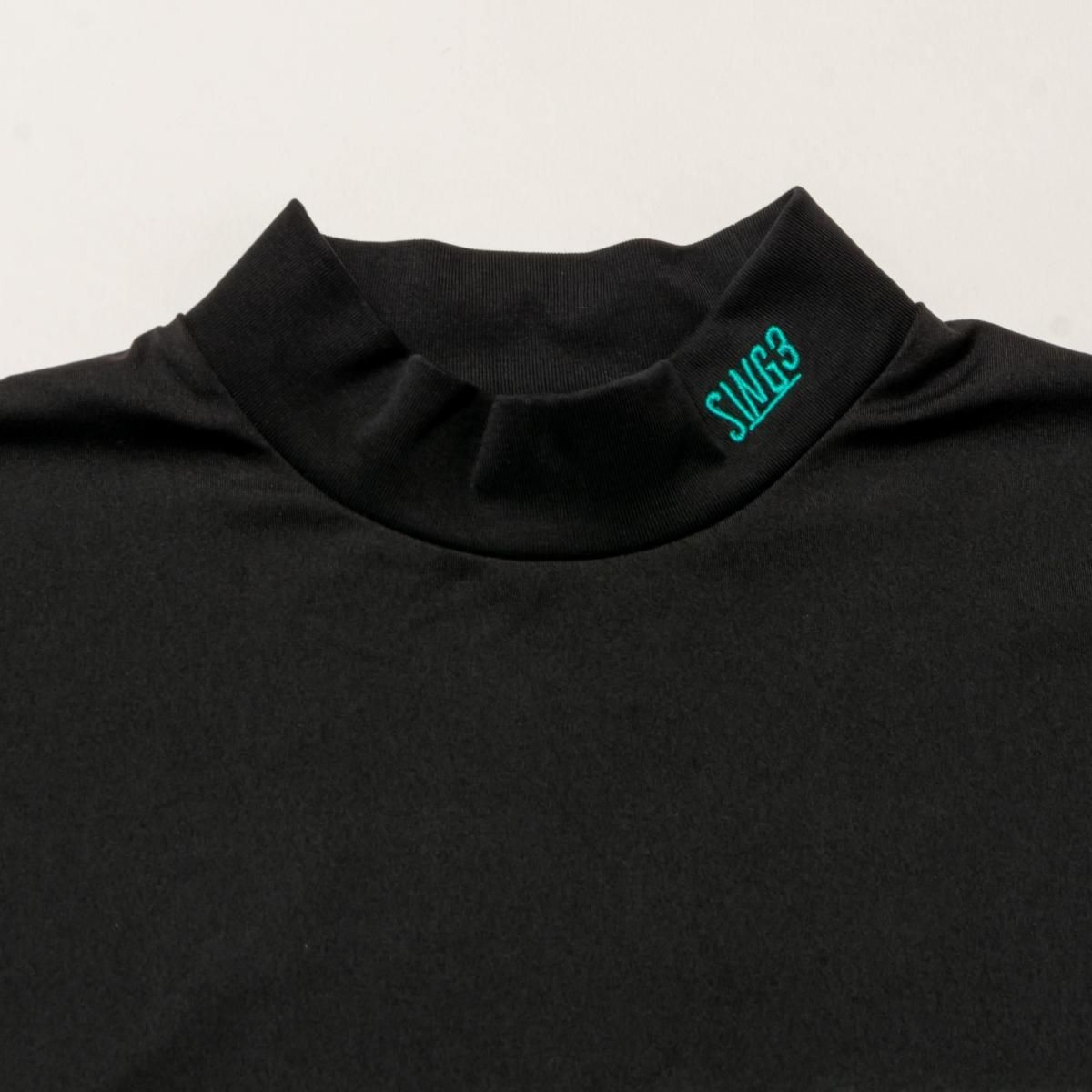 新品THE SWINGGGR RELAX MOCK NECK TEE RELAX MOCK NECK TEE, BLACK - THE SWINGGGR GOLFERS OUTFITS