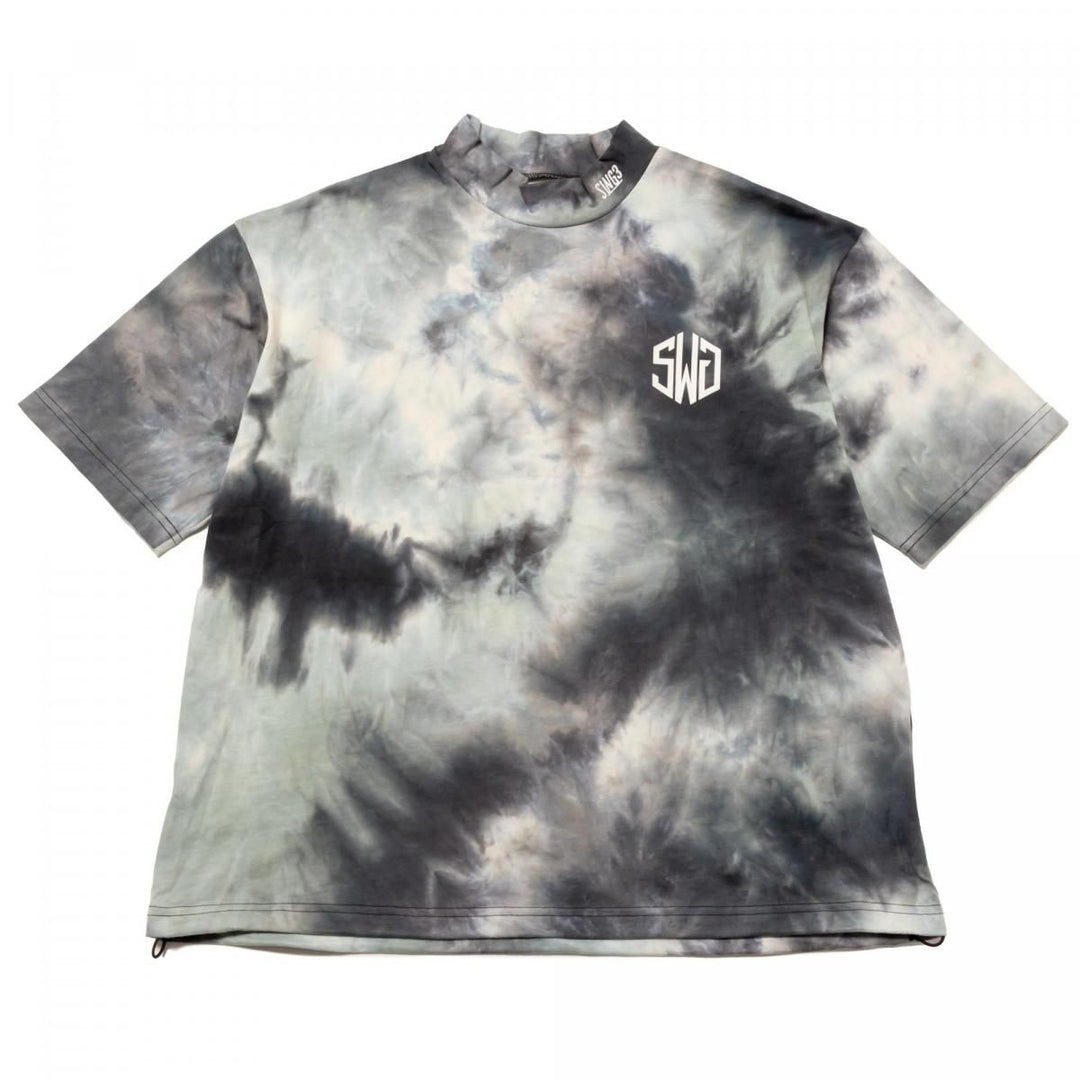 TIE DYE MOCK NECK TEE, BLACKメイン画像