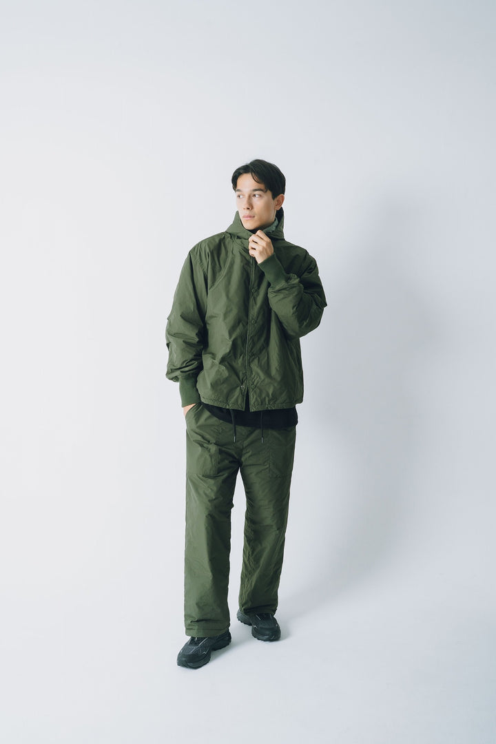 NYLON REVERSIBLE HOOD JACKET, KHAKIxGRAY