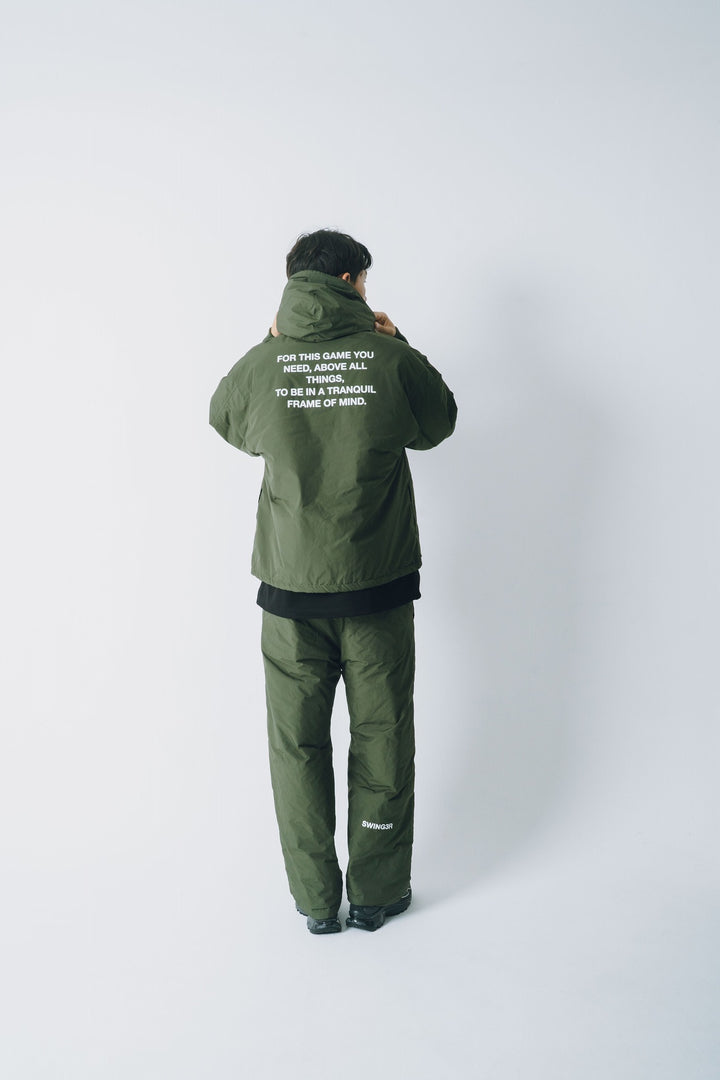 NYLON REVERSIBLE HOOD JACKET, KHAKIxGRAY