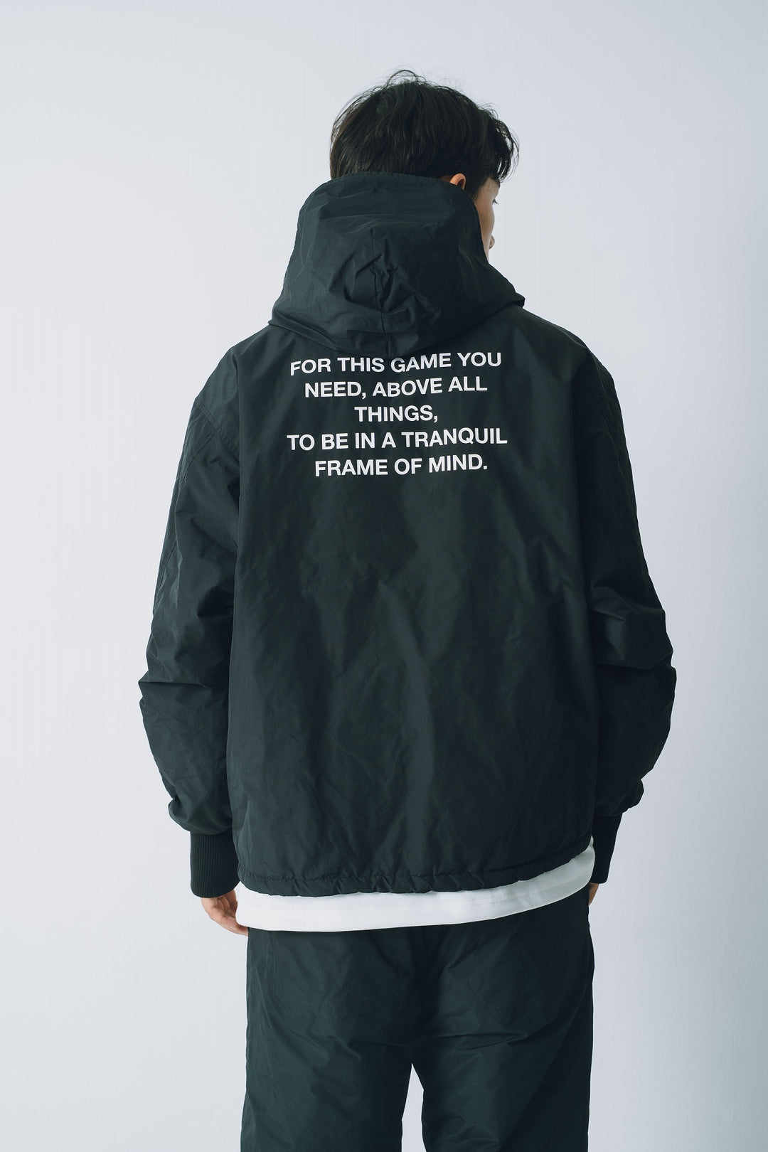 NYLON REVERSIBLE HOOD JACKET, BLACKxBLACK