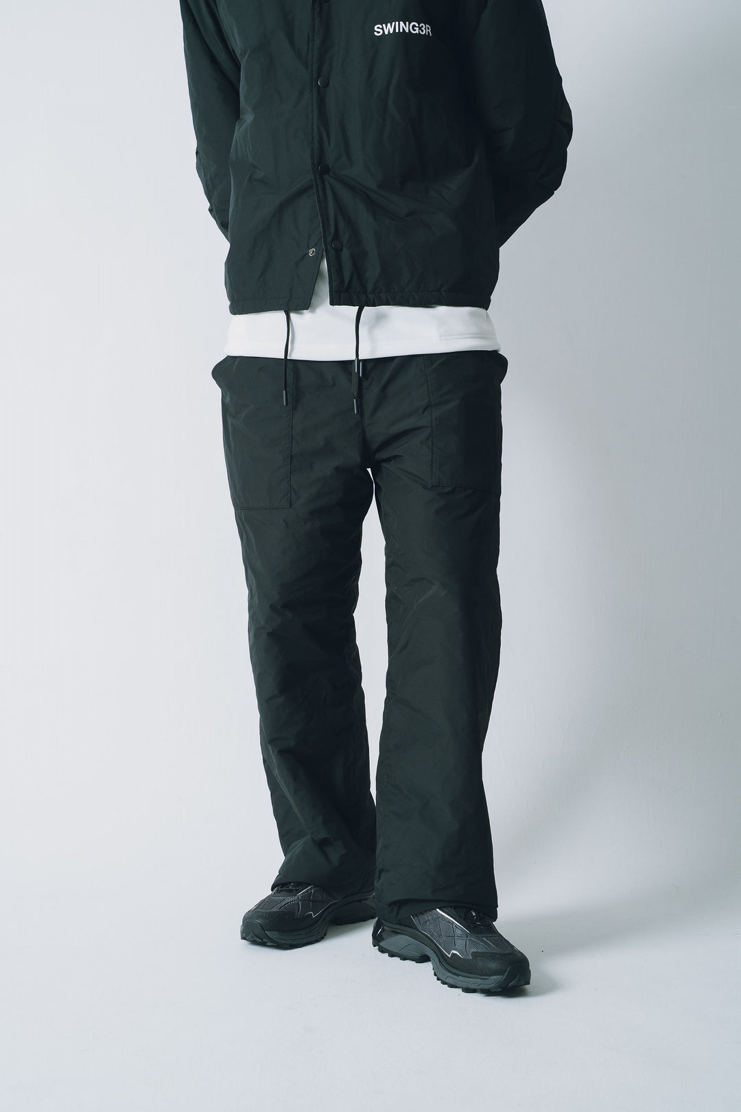 NYLON REVERSIBLE PANTS, BLACKxBLACK