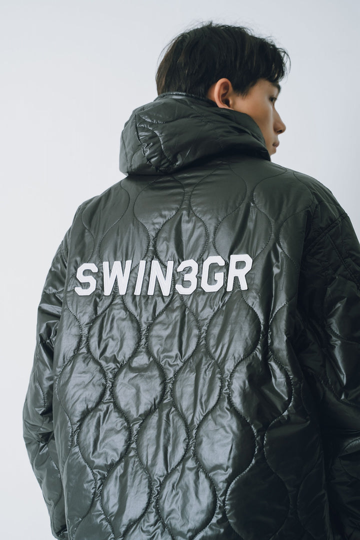 NYLON REVERSIBLE HOOD JACKET, BLACKxBLACK