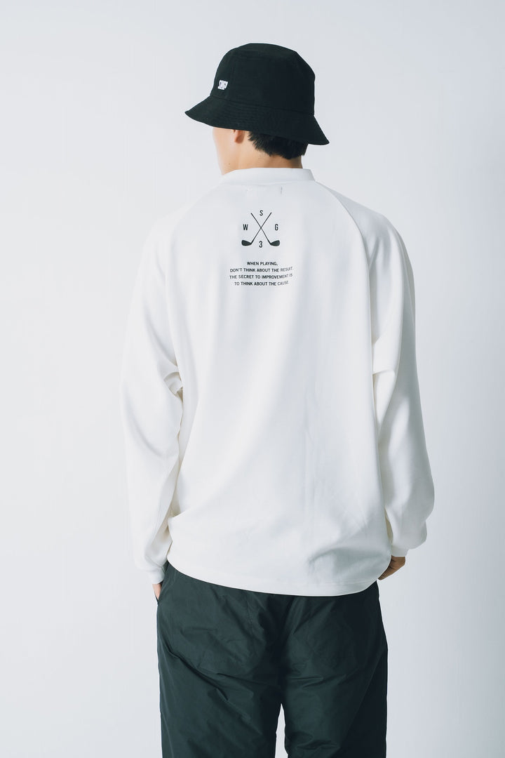 RETRY CLUB MOCK NECK L/TEE, WHITE