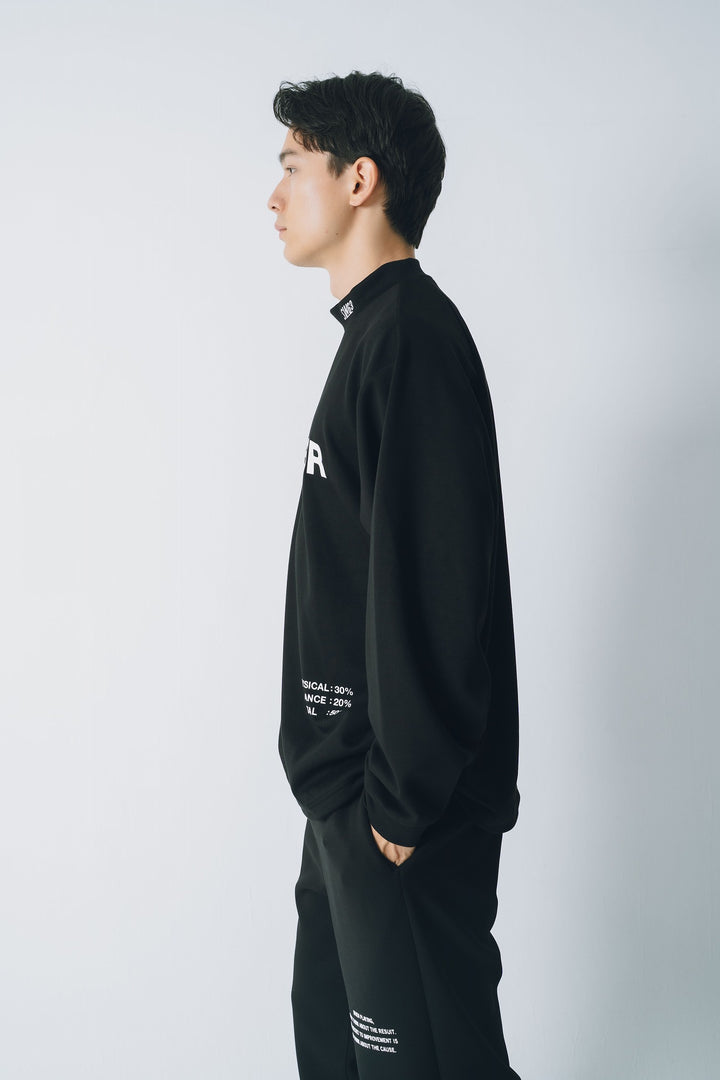 SWG3 MOCK NECK L/TEE, BLACK