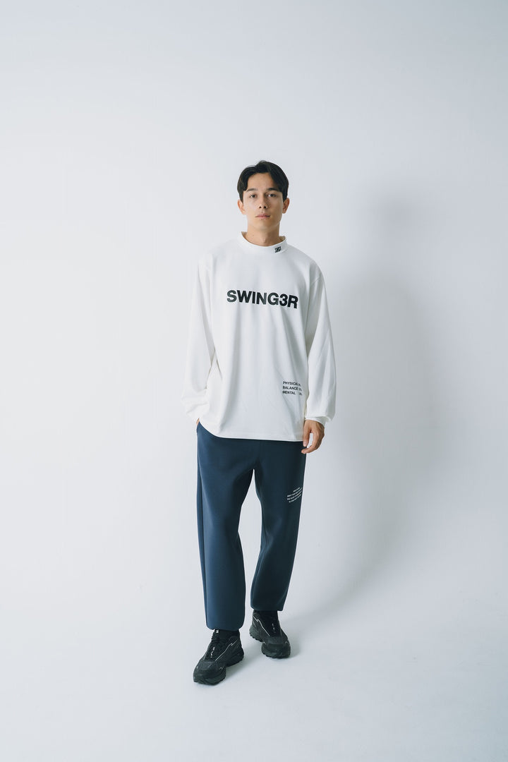 SWG3 MOCK NECK L/TEE, WHITE