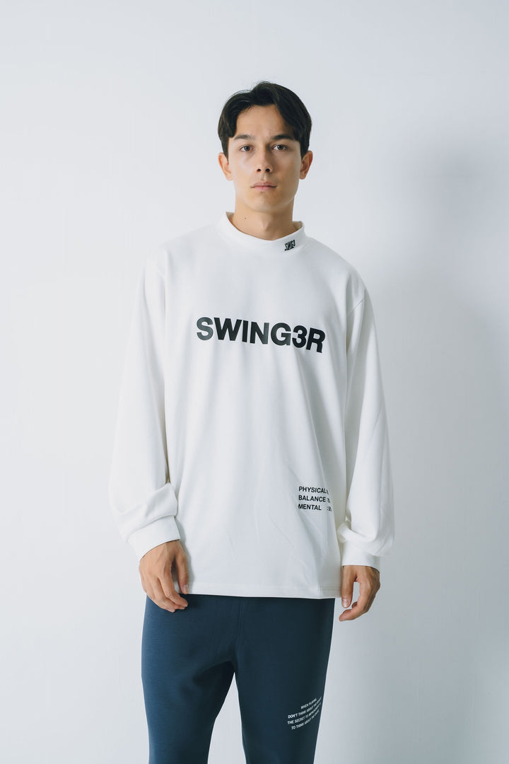 SWG3 MOCK NECK L/TEE, WHITE