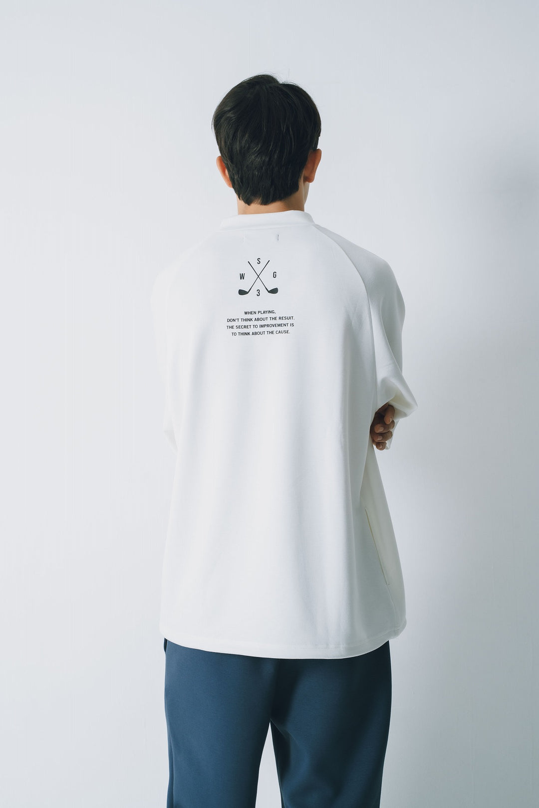 SWG3 MOCK NECK L/TEE, WHITE