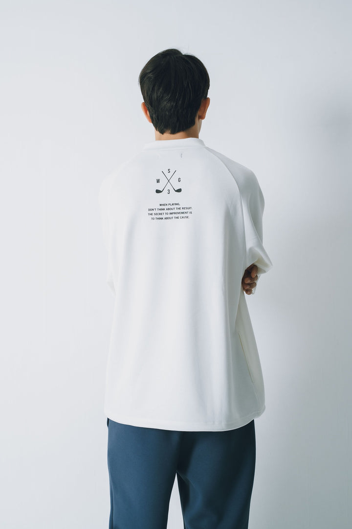 SWG3 MOCK NECK L/TEE, WHITE