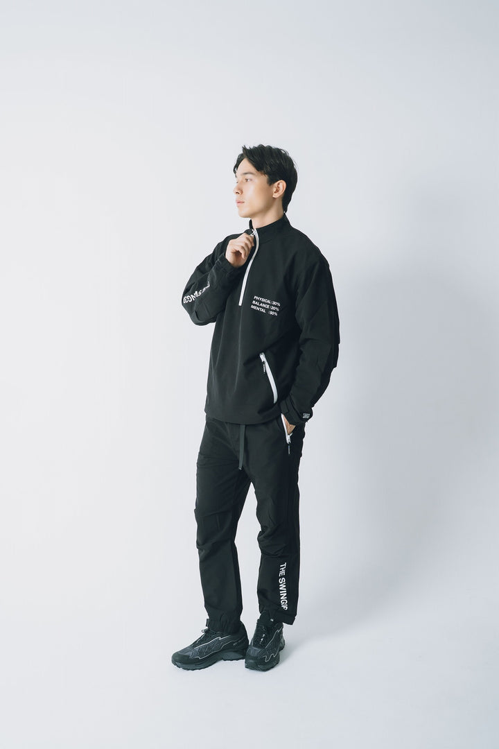 STRETCH NYLON PANTS, BLACK