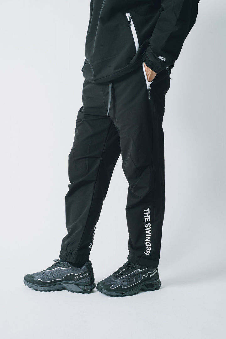 STRETCH NYLON PANTS, BLACK