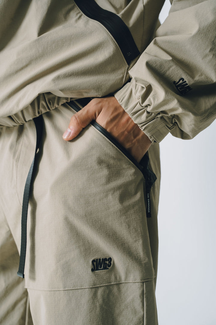NYLON TRACK PANTS, BEIGE