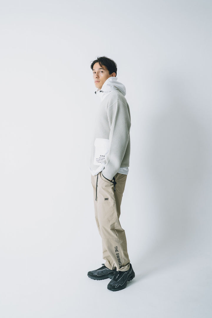 HYBRID HOOD KNIT, L.GRAY