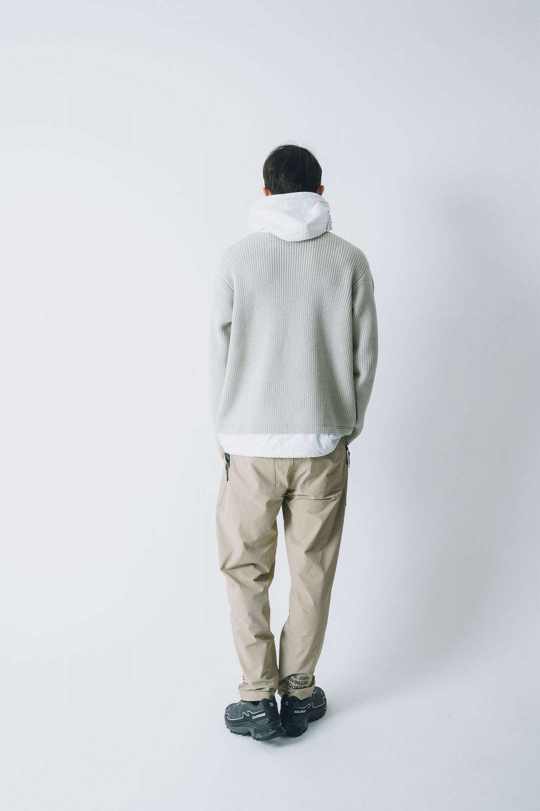 HYBRID HOOD KNIT, L.GRAY