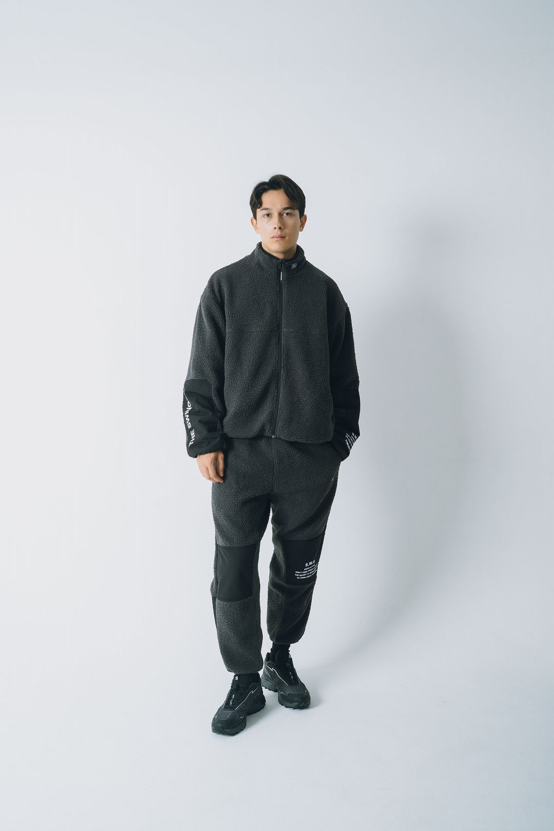 BLOCK BOA TRACK PANTS, L.BLACK