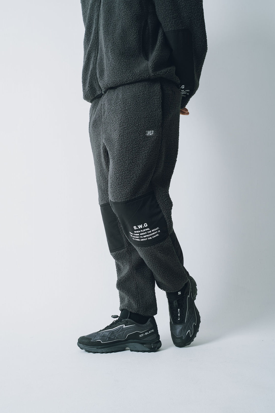 BLOCK BOA TRACK PANTS, L.BLACK
